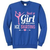 Just A Who Loves Ice Skating Figure Skate Skater Gift Cute Gift Sweatshirt