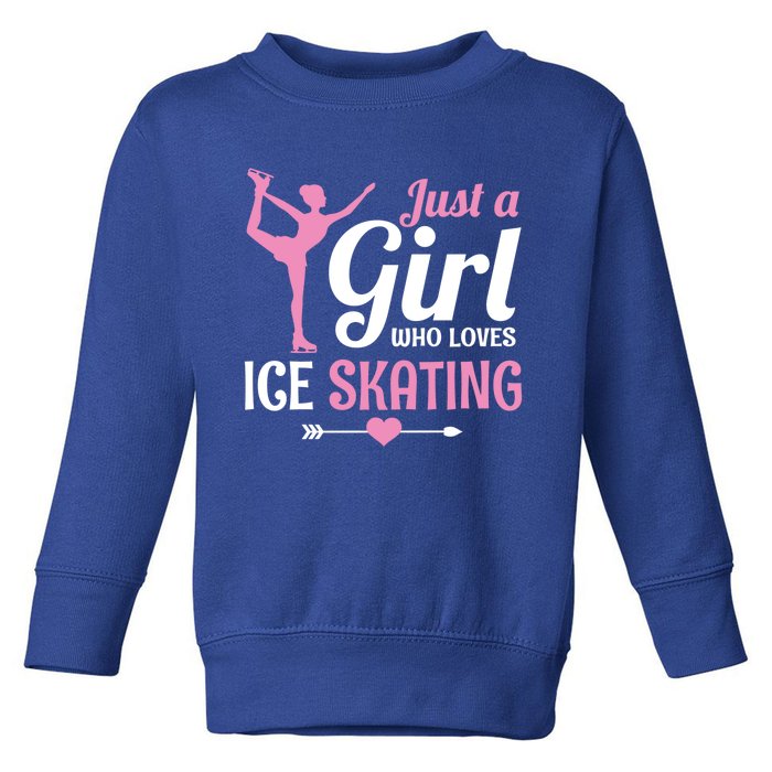 Just A Who Loves Ice Skating Figure Skate Skater Gift Cute Gift Toddler Sweatshirt