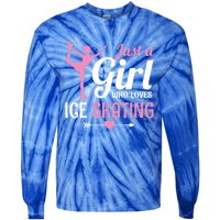 Just A Who Loves Ice Skating Figure Skate Skater Gift Cute Gift Tie-Dye Long Sleeve Shirt