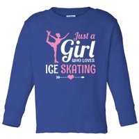 Just A Who Loves Ice Skating Figure Skate Skater Gift Cute Gift Toddler Long Sleeve Shirt