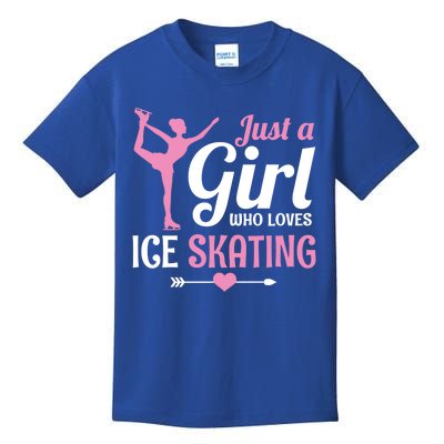 Just A Who Loves Ice Skating Figure Skate Skater Gift Cute Gift Kids T-Shirt