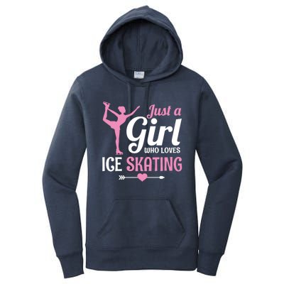 Just A Who Loves Ice Skating Figure Skate Skater Gift Cute Gift Women's Pullover Hoodie