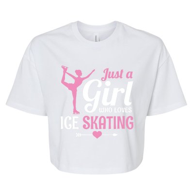 Just A Who Loves Ice Skating Figure Skate Skater Gift Cute Gift Bella+Canvas Jersey Crop Tee