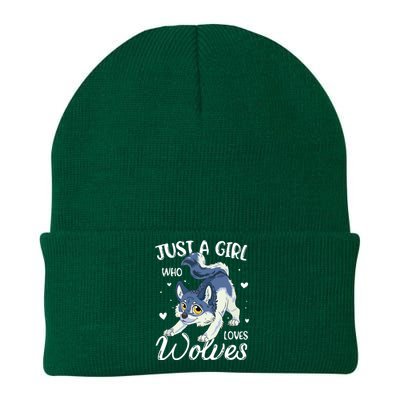 Just A Who Loves Wolves Wolf Lover Knit Cap Winter Beanie