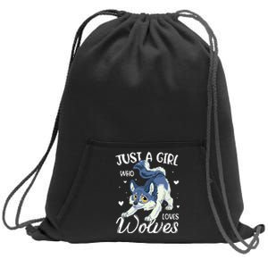 Just A Who Loves Wolves Wolf Lover Sweatshirt Cinch Pack Bag