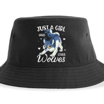 Just A Who Loves Wolves Wolf Lover Sustainable Bucket Hat