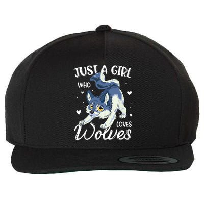 Just A Who Loves Wolves Wolf Lover Wool Snapback Cap