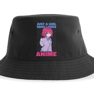 Just A  Who Loves Anime  Otaku Sustainable Bucket Hat