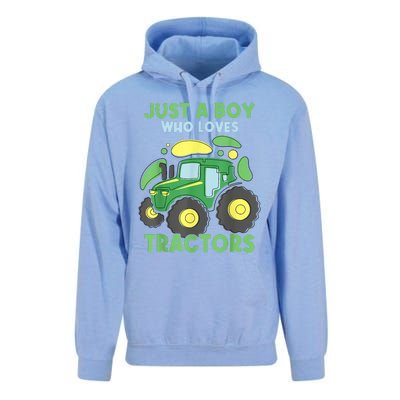 Just A Who Loves Tractors Funny Tractor Lover Unisex Surf Hoodie