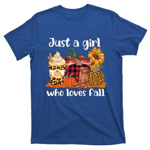 Just A Who Loves Fall Pumpkin Spice Latte Cute Autumn Meaningful Gift T-Shirt