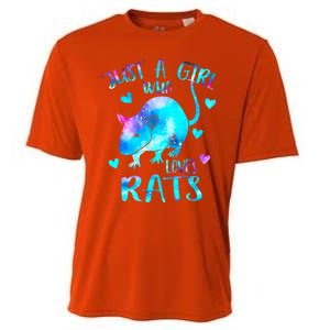 Just A Who Loves Rats Cute Rat Lover Galaxy Theme Gift Cooling Performance Crew T-Shirt