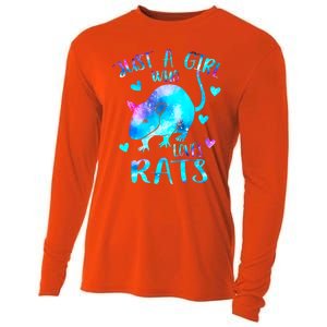 Just A Who Loves Rats Cute Rat Lover Galaxy Theme Gift Cooling Performance Long Sleeve Crew