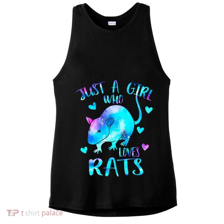 Just A Who Loves Rats Cute Rat Lover Galaxy Theme Gift Ladies PosiCharge Tri-Blend Wicking Tank