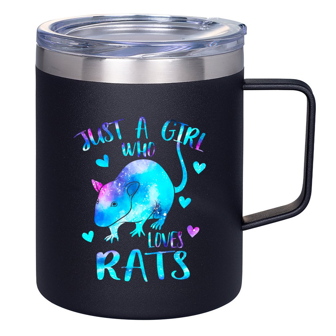 Just A Who Loves Rats Cute Rat Lover Galaxy Theme Gift 12oz Stainless Steel Coffee Mug