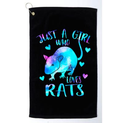 Just A Who Loves Rats Cute Rat Lover Galaxy Theme Gift Golf Towel