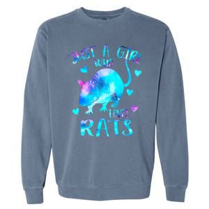 Just A Who Loves Rats Cute Rat Lover Galaxy Theme Gift Garment-Dyed Sweatshirt