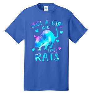 Just A Who Loves Rats Cute Rat Lover Galaxy Theme Gift Tall T-Shirt