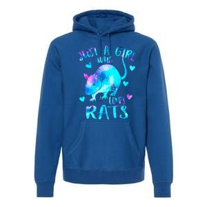 Just A Who Loves Rats Cute Rat Lover Galaxy Theme Gift Premium Hoodie