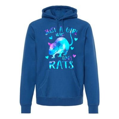 Just A Who Loves Rats Cute Rat Lover Galaxy Theme Gift Premium Hoodie