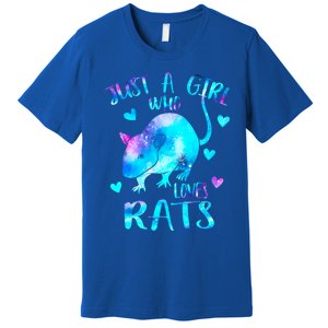 Just A Who Loves Rats Cute Rat Lover Galaxy Theme Gift Premium T-Shirt