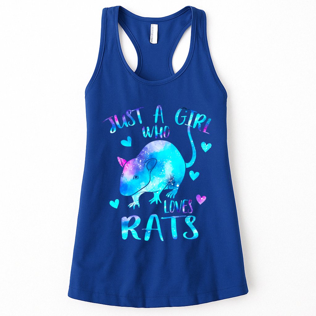 Just A Who Loves Rats Cute Rat Lover Galaxy Theme Gift Womens Tank Top