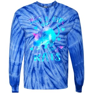 Just A Who Loves Rats Cute Rat Lover Galaxy Theme Gift Tie-Dye Long Sleeve Shirt