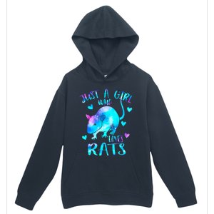 Just A Who Loves Rats Cute Rat Lover Galaxy Theme Gift Urban Pullover Hoodie