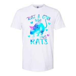 Just A Who Loves Rats Cute Rat Lover Galaxy Theme Gift Softstyle CVC T-Shirt