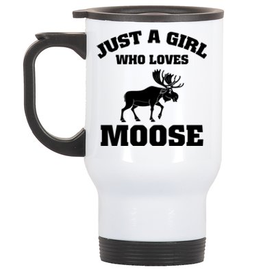 Just A Who Loves Moose Hunting Hunters Meaningful Gift Stainless Steel Travel Mug