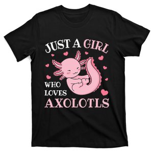 Just A Who Loves Axolotls Kawaii Axolotl Mädchen T-Shirt