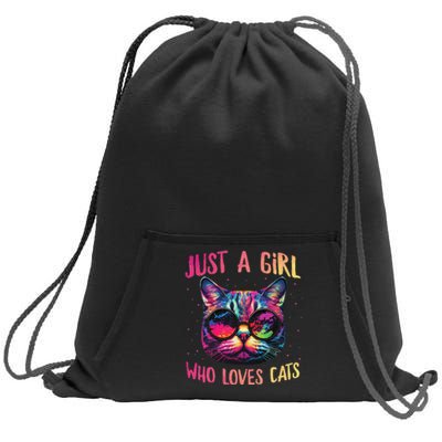 Just A  Who Loves Cats Cute Cat Lover Sweatshirt Cinch Pack Bag