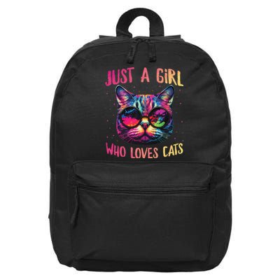 Just A  Who Loves Cats Cute Cat Lover 16 in Basic Backpack