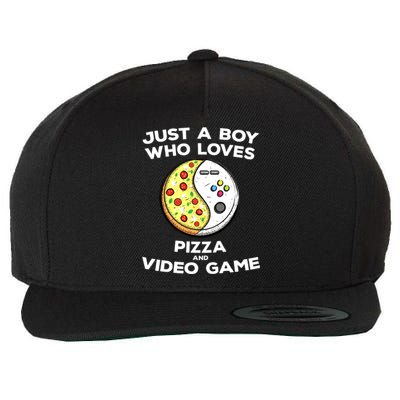 Just A Who Love Pizza And Video Game Funny Gaming Funny Gift Wool Snapback Cap