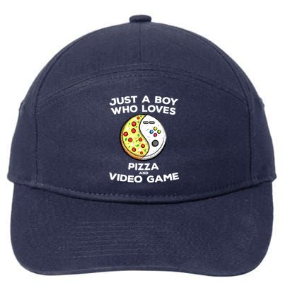 Just A Who Love Pizza And Video Game Funny Gaming Funny Gift 7-Panel Snapback Hat