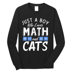 Just A Who Loves Math And Cats Funny Mathematics Long Sleeve Shirt