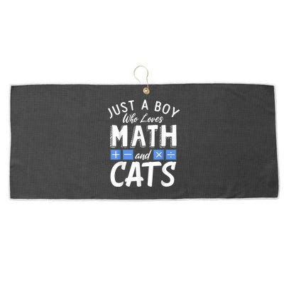 Just A Who Loves Math And Cats Funny Mathematics Large Microfiber Waffle Golf Towel