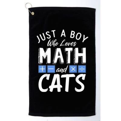 Just A Who Loves Math And Cats Funny Mathematics Platinum Collection Golf Towel