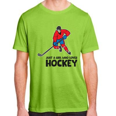 Just A Who Loves Ice Hockeys Funny Hockey Gift Adult ChromaSoft Performance T-Shirt