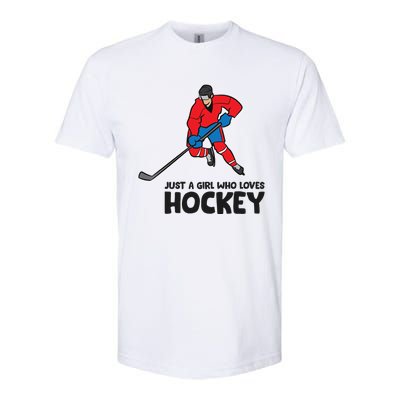 Just A Who Loves Ice Hockeys Funny Hockey Gift Softstyle CVC T-Shirt