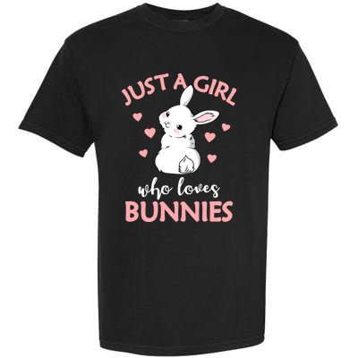 Just A Who Loves Bunnies Rabbit Gift Idea Gift Garment-Dyed Heavyweight T-Shirt