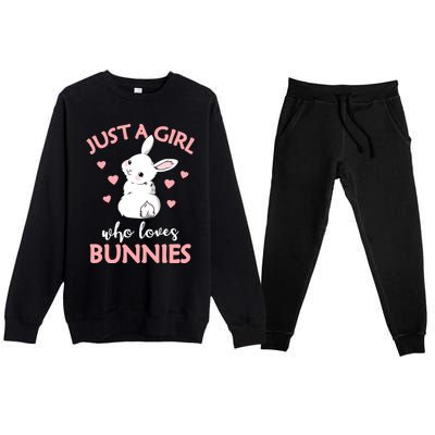 Just A Who Loves Bunnies Rabbit Gift Idea Gift Premium Crewneck Sweatsuit Set