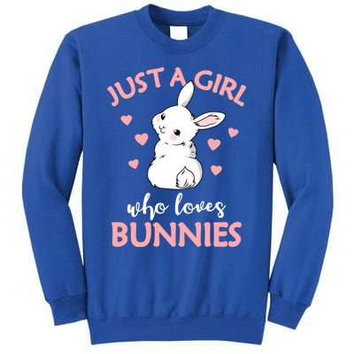 Just A Who Loves Bunnies Rabbit Gift Idea Gift Tall Sweatshirt