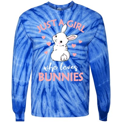 Just A Who Loves Bunnies Rabbit Gift Idea Gift Tie-Dye Long Sleeve Shirt