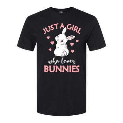 Just A Who Loves Bunnies Rabbit Gift Idea Gift Softstyle CVC T-Shirt