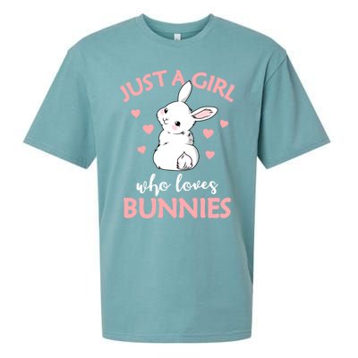 Just A Who Loves Bunnies Rabbit Gift Idea Gift Sueded Cloud Jersey T-Shirt