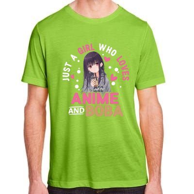 Just A Who Loves Anime And Boba Tea Anime Merch Adult ChromaSoft Performance T-Shirt