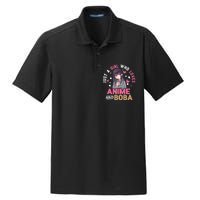 Just A Who Loves Anime And Boba Tea Anime Merch Dry Zone Grid Polo