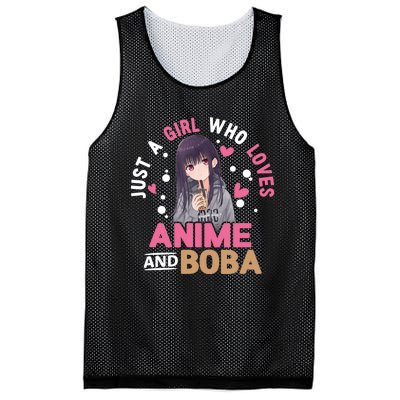 Just A Who Loves Anime And Boba Tea Anime Merch Mesh Reversible Basketball Jersey Tank