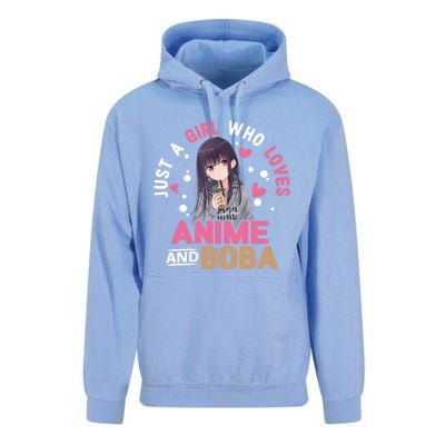 Just A Who Loves Anime And Boba Tea Anime Merch Unisex Surf Hoodie