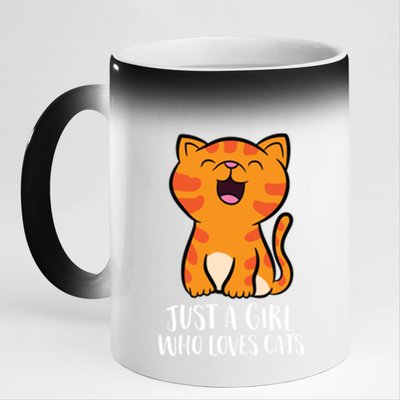 Just A Who Loves Cats Gift 11oz Black Color Changing Mug